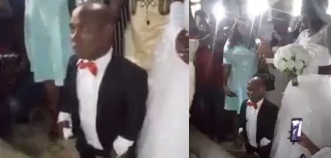 Short man gets many reacting as he weds bride in church Short man gets many reacting as he weds bride in church