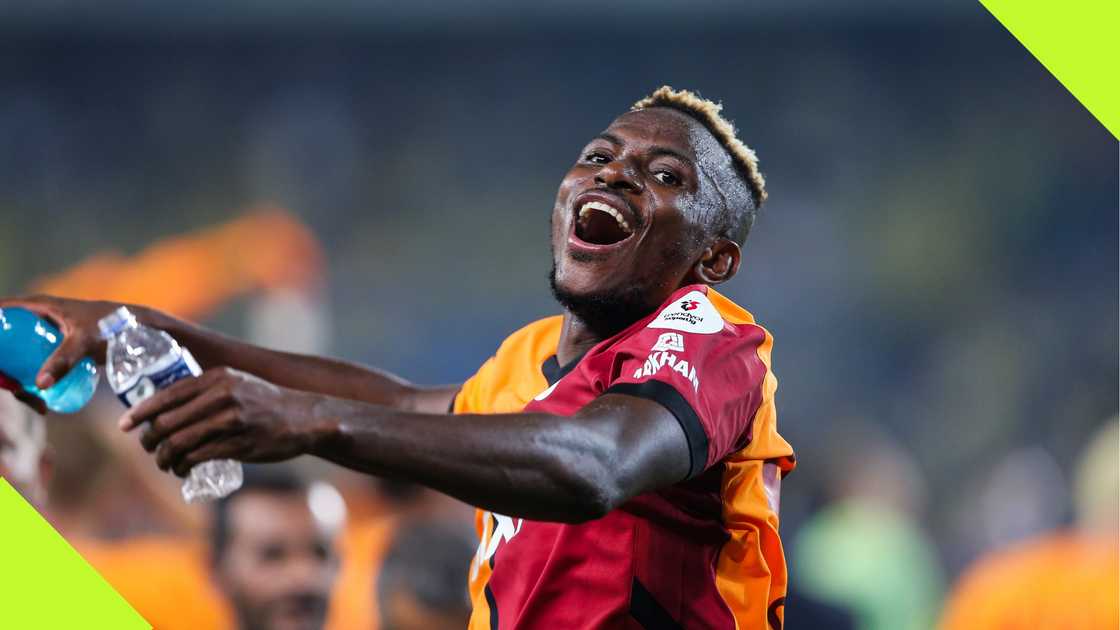 Victor Osimhen celebrates victory with Galatasaray