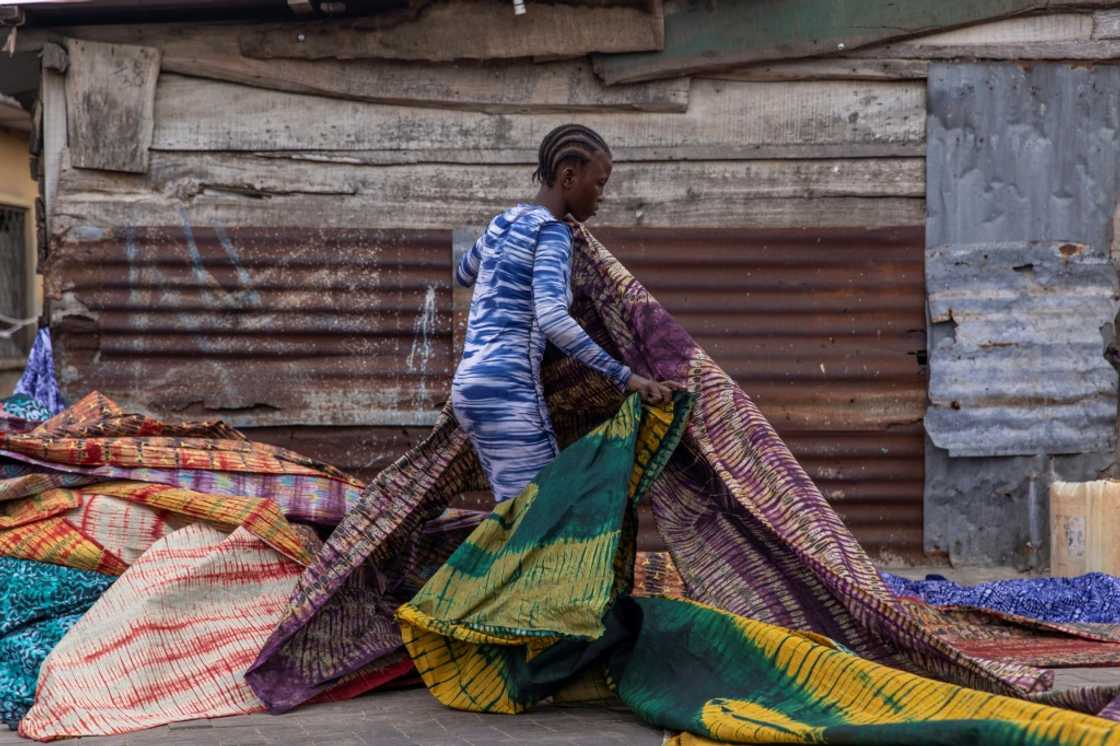 Adire is a popular tie-dye fabric typically used for traditional outfits worn on special occasions in Nigeria