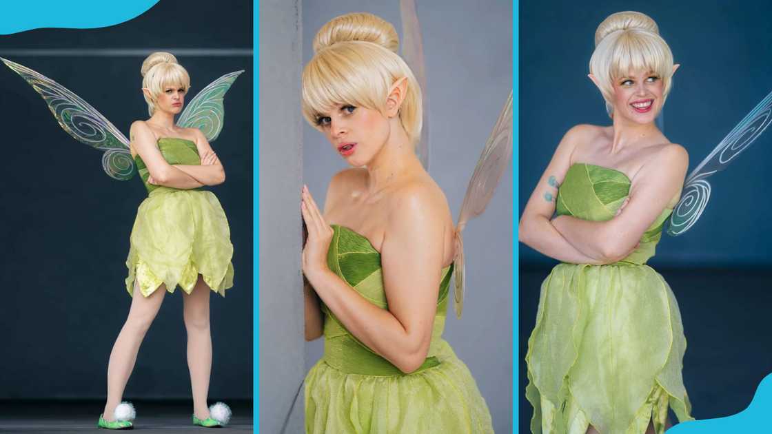 A model showcases a green strapless dress. A model showcases a green strapless dress.