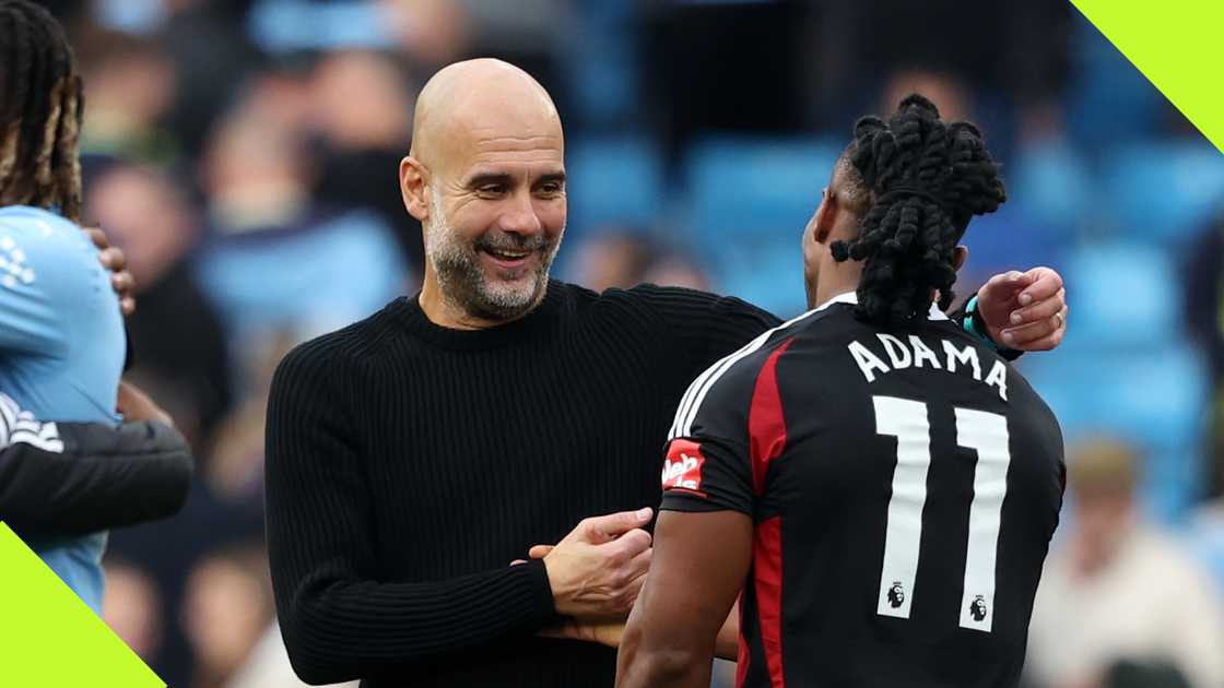 Adama Traore praised Pep Guardiola after his conversation with the Manchester City manager after Fulham's defeat. Adama Traore praised Pep Guardiola after his conversation with the Manchester City manager after Fulham's defeat.