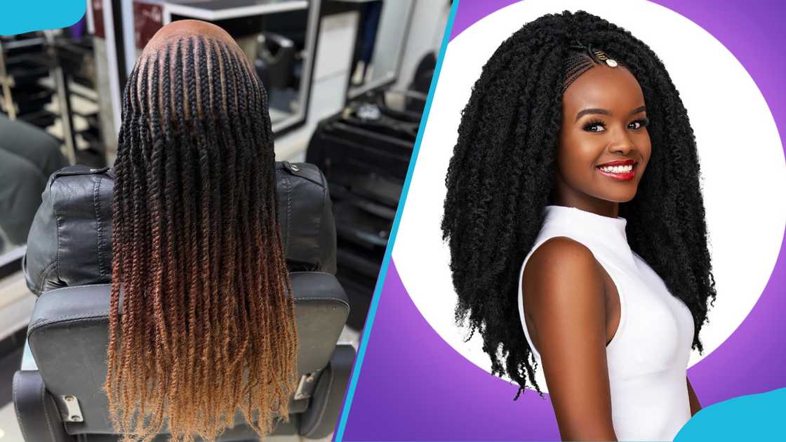 Ladies in Kinky locs with cornrows