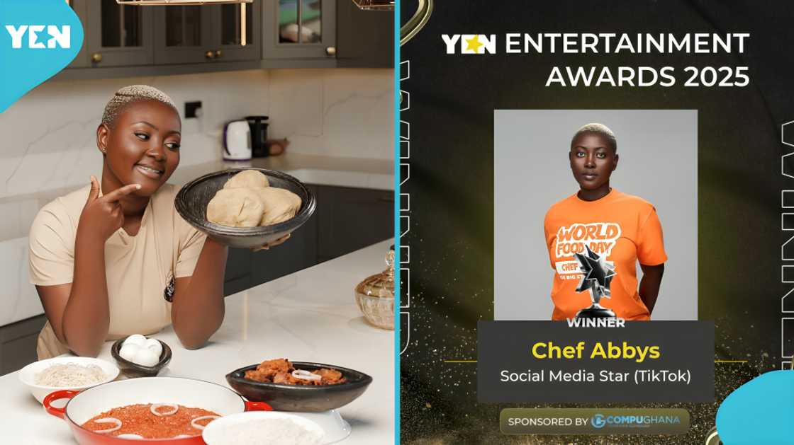 YEA 2025, 2025 YEN Entertainment Awards, Ghana, Entertainment in Ghana, TikToker of the year, Social Media Star of the year, Chefabby, Ghanaian female chef, Culinary, Abena Amoakoa Sintim-Aboagye