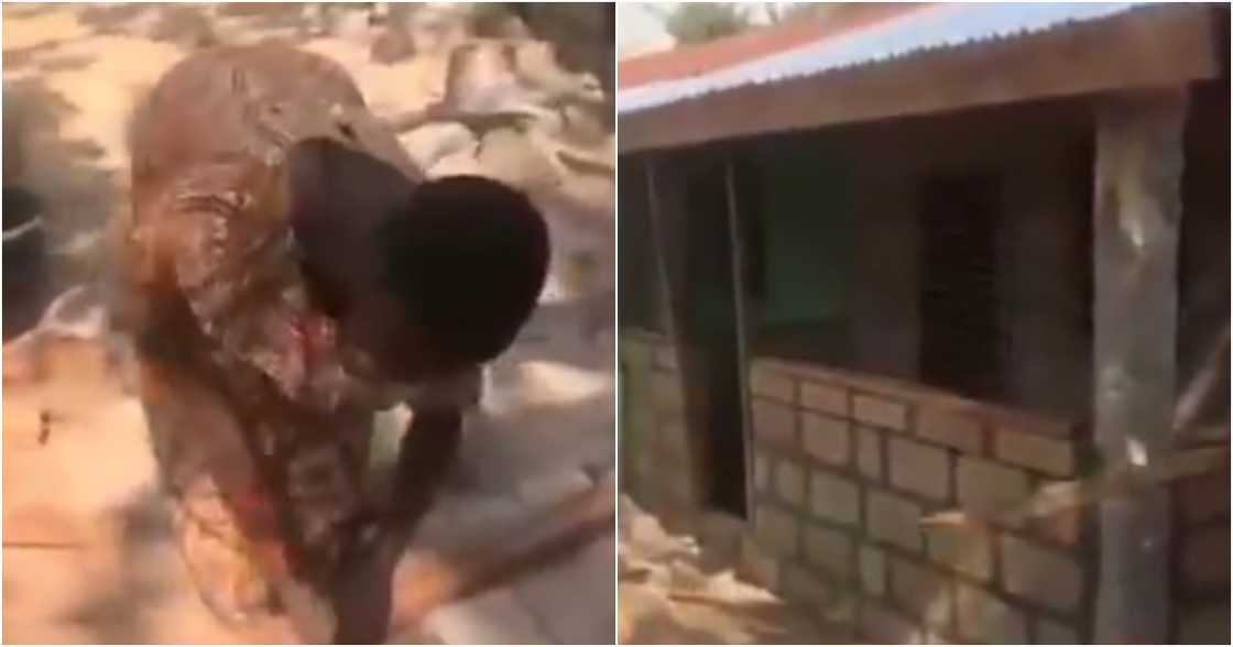 A/S: Determined Ghanaian woman builds own house with little money from scratch (Video