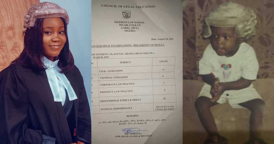 Lady who wanted to be lawyer from childhood called to the bar; gets almost all As Lady who wanted to be lawyer from childhood called to the bar; gets almost all As