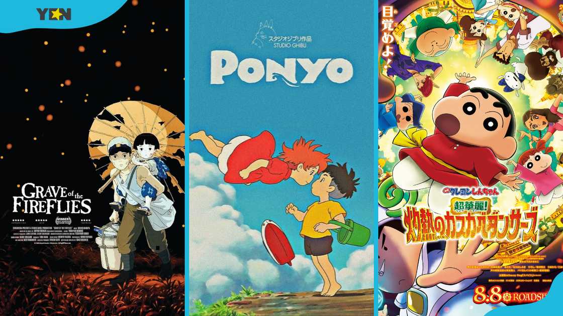 August 2025 anime releases: Grave of the Fireflies (L), Ponyo (C), Shinchan: The Spicy Kasukabe Dancers in India (R) August 2025 anime releases: Grave of the Fireflies (L), Ponyo (C), Shinchan: The Spicy Kasukabe Dancers in India (R)