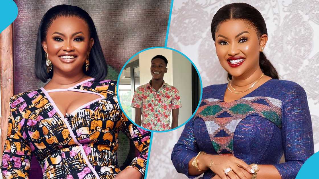 Nana Ama McBrown, Nana Ama McBrown and a fan, Nana Ama McBrown's 47th birthday, Ghanaian actress, Onua Showtime, Nana Ama McBrown's birthday gift Nana Ama McBrown, Nana Ama McBrown and a fan, Nana Ama McBrown's 47th birthday, Ghanaian actress, Onua Showtime, Nana Ama McBrown's birthday gift