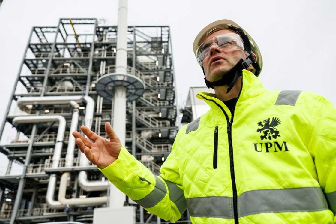 UPM spokesman Martin Ledwon says wood chips are treated until they burst 'like popcorn' UPM spokesman Martin Ledwon says wood chips are treated until they burst 'like popcorn'