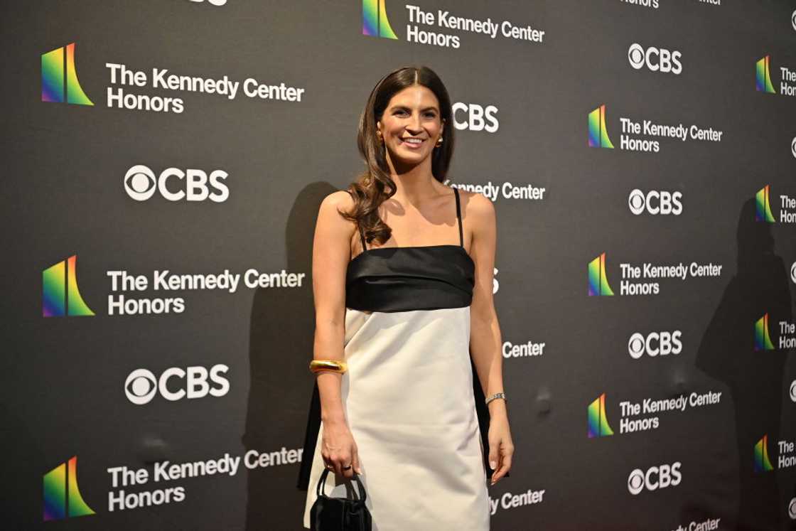 Kaitlan Collins in a black and white dress Kaitlan Collins in a black and white dress