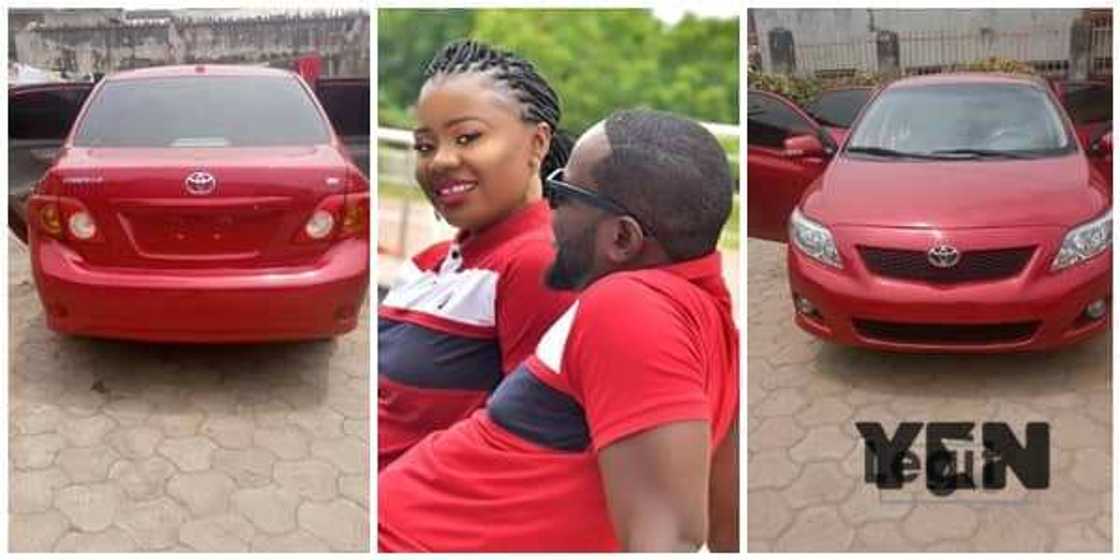 Nigerian man, Solomon Adogo buys his wife a new Toyota Corolla car