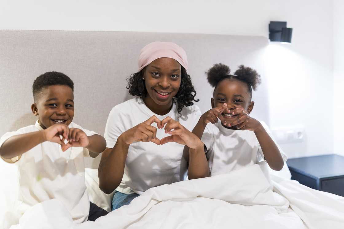 A mom and her kids A mom and her kids