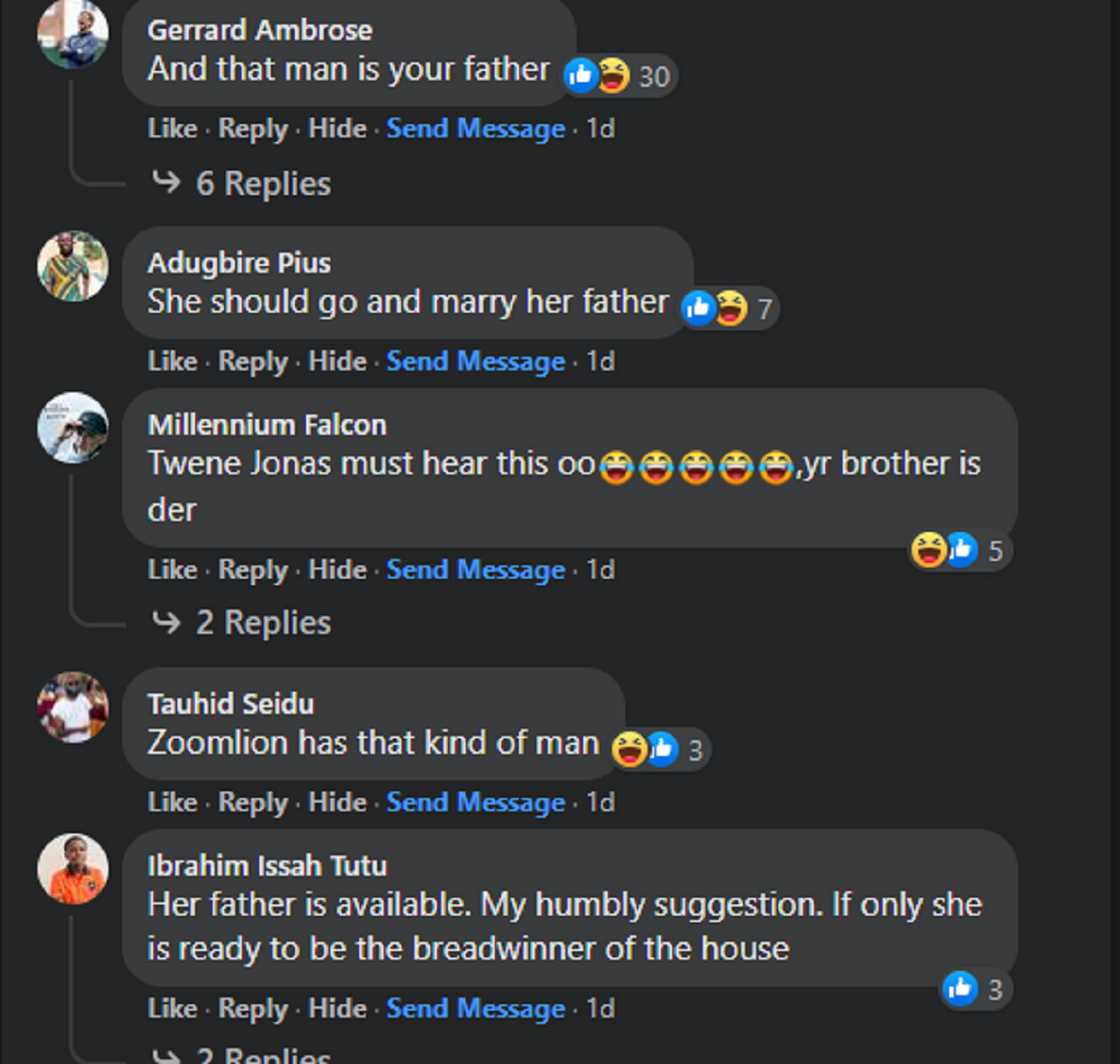 Comments on post of Bridget Otoo Saying she will Marry man who can cook and Clean Comments on post of Bridget Otoo Saying she will Marry man who can cook and Clean