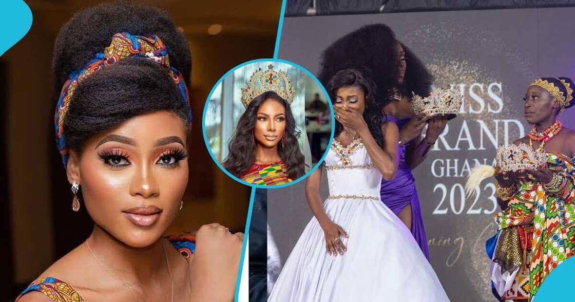 Miss Grand Ghana 2022 sheds tears during handing over ceremony Miss Grand Ghana 2022 sheds tears during handing over ceremony
