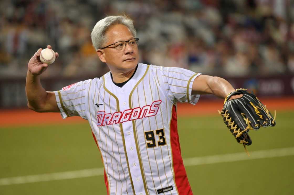 Nvidia CEO Jensen Huang throws out the opening pitch before a baseball game at the Taipei Dome Nvidia CEO Jensen Huang throws out the opening pitch before a baseball game at the Taipei Dome