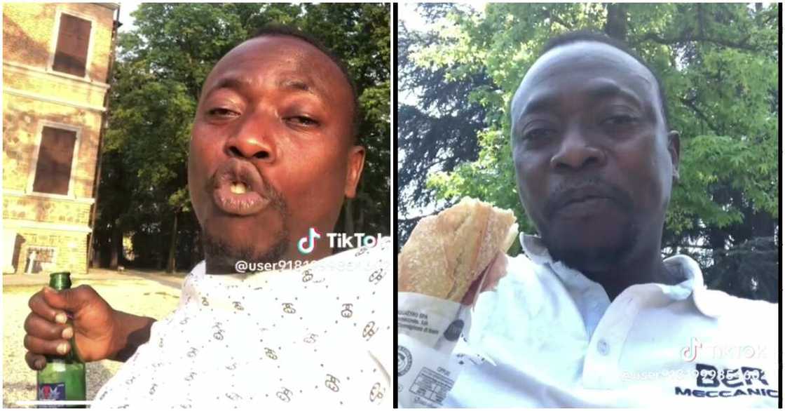 Photo of sad Ghanaian man in Europe Photo of sad Ghanaian man in Europe