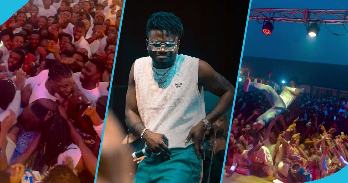 Kuami Eugene perfoming at Berekum