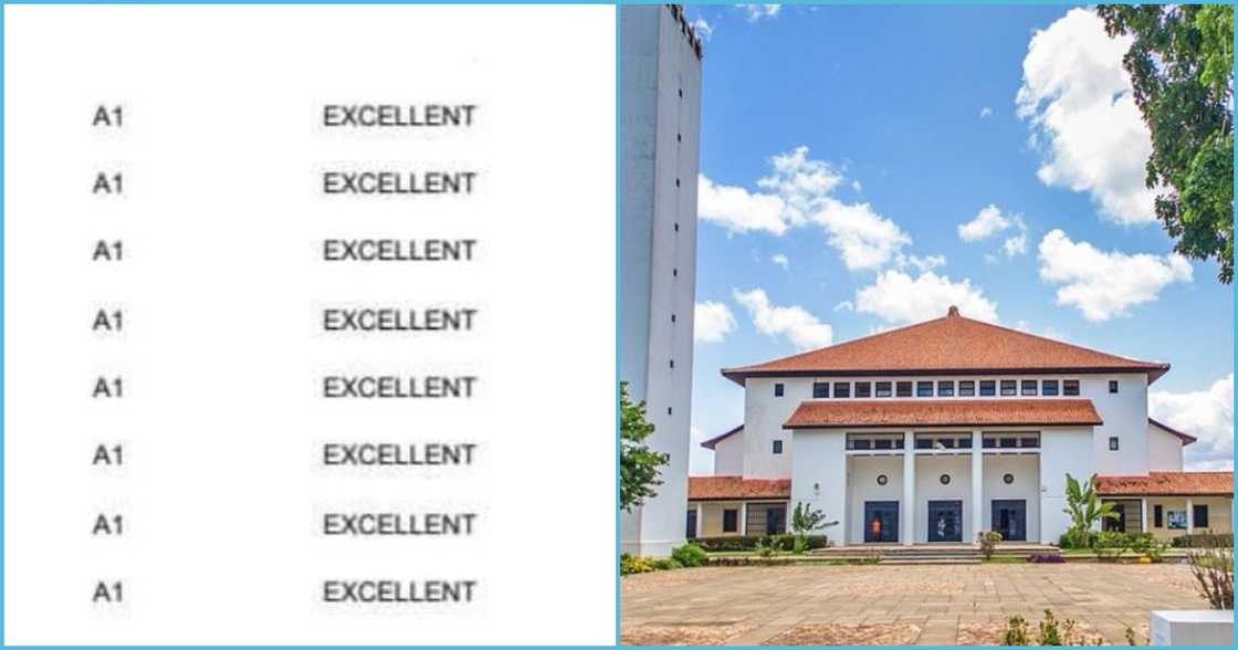 Photo of WASSCE result slip and University of Ghana Photo of WASSCE result slip and University of Ghana