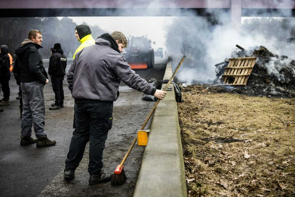 A protest on the Dutch-Belgian border on Saturday