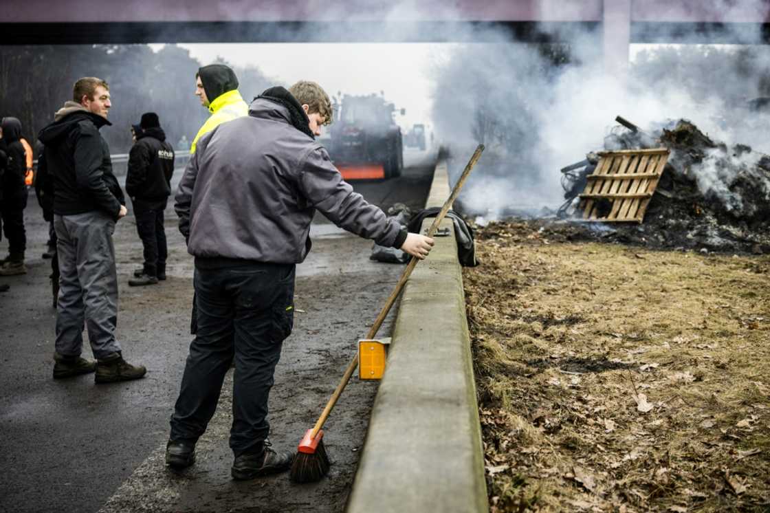 A protest on the Dutch-Belgian border on Saturday A protest on the Dutch-Belgian border on Saturday