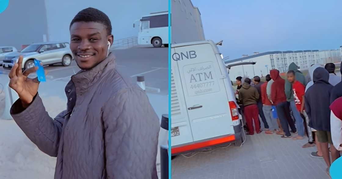 Ghanaian man, relocates abroad, factory worker, first salary, greener pastures. Ghanaian man, relocates abroad, factory worker, first salary, greener pastures.