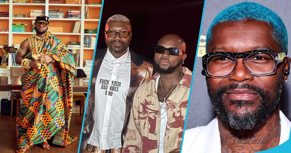 King Promise Hangs Out With Ex-Footballer Djibril Cisse At Paris Fashion Week Event