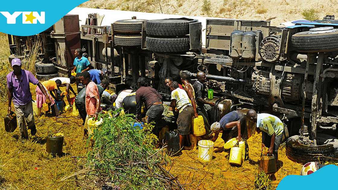 Residents Risk Their Lives To Siphon Fuel From Tanker Involved In Accident: “Lives Are at Stake”