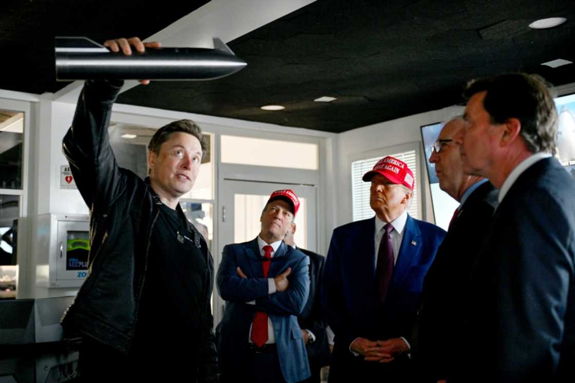 Elon Musk gives a tour to then President-elect Donald Trump and lawmakers of the control room before the launch of the sixth test flight of the SpaceX Starship rocket on November 19, 2024 Elon Musk gives a tour to then President-elect Donald Trump and lawmakers of the control room before the launch of the sixth test flight of the SpaceX Starship rocket on November 19, 2024