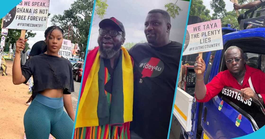 Efia Odo, Barker Vormawor, John Dumelo and SDK Dele at the protest Efia Odo, Barker Vormawor, John Dumelo and SDK Dele at the protest
