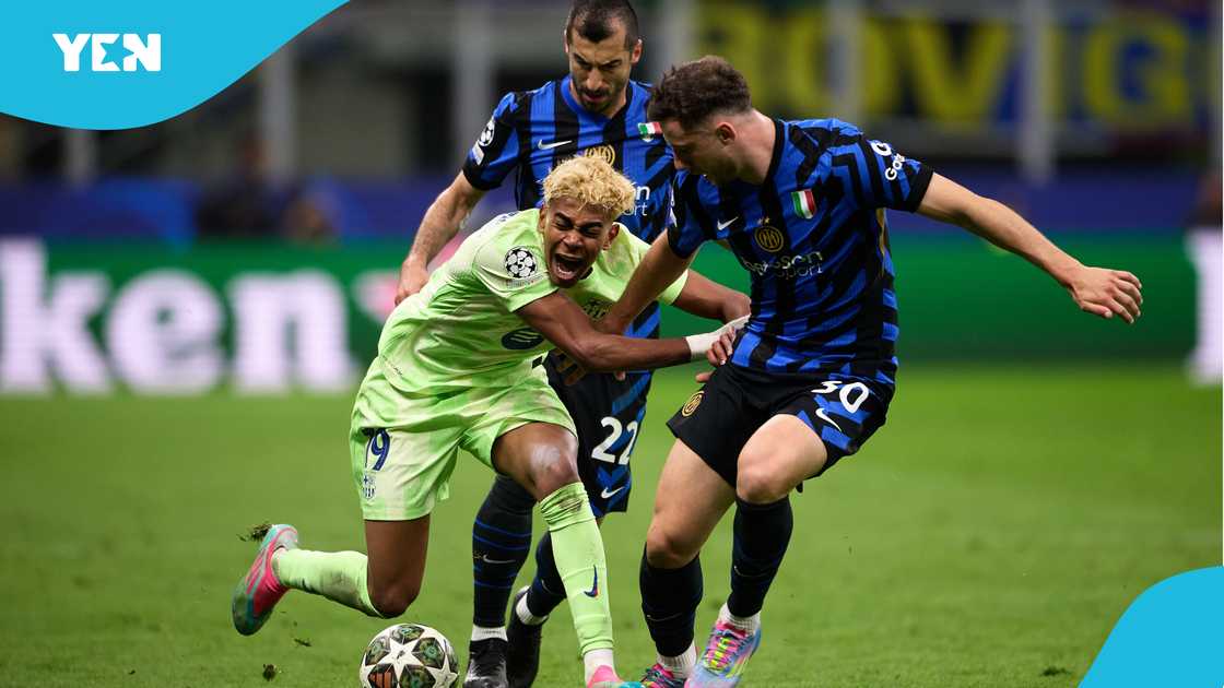 Lamine Yamal, reacts, Inter Milan, Champions League, Raphinha, Hansi Flick, Ferran Torres, Lautaro Martinez, semi-final. Lamine Yamal, reacts, Inter Milan, Champions League, Raphinha, Hansi Flick, Ferran Torres, Lautaro Martinez, semi-final.