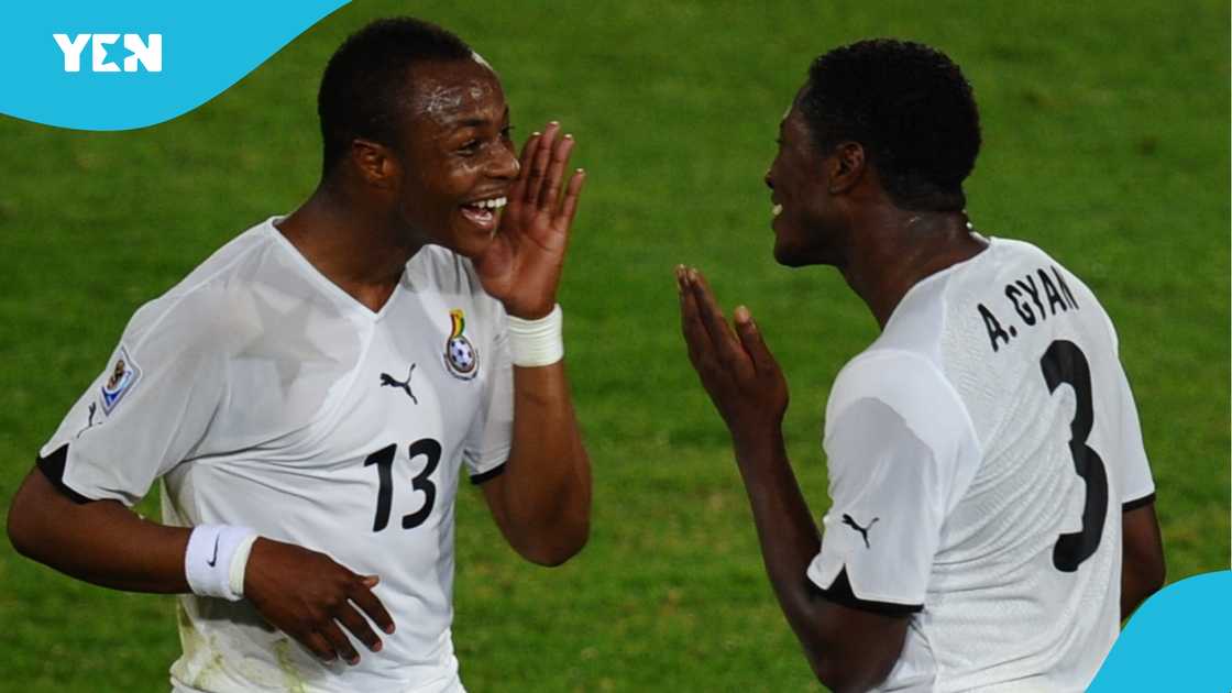 Asamoah Gyan, Andre Ayew, Baffour Gyan, Asamoah Gyan and Andre Ayew at SWAG Awards, 50th SWAG Awards, Gyan and Ayew reunite, Black Stars, Ghana captains. Asamoah Gyan, Andre Ayew, Baffour Gyan, Asamoah Gyan and Andre Ayew at SWAG Awards, 50th SWAG Awards, Gyan and Ayew reunite, Black Stars, Ghana captains.