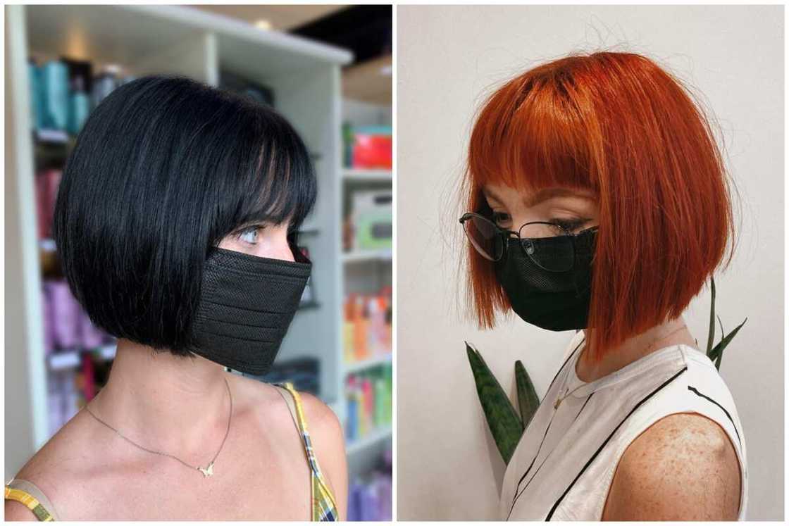 short bob with bangs short bob with bangs