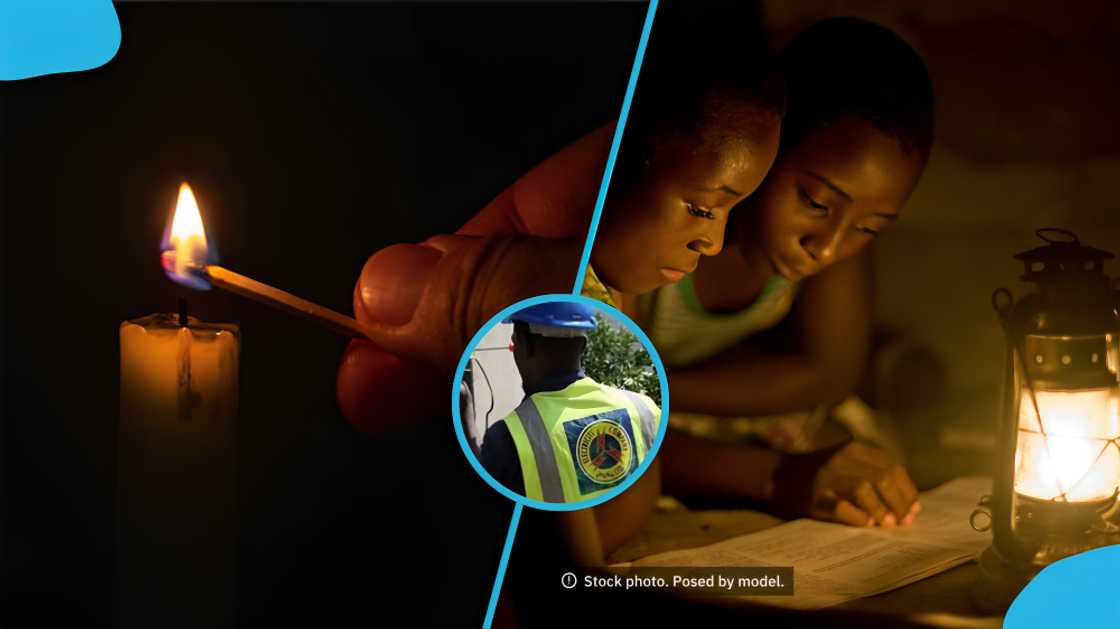 ECG, lightout, blackout, dumsor in Ghana, people, candles, lantern, electricity power