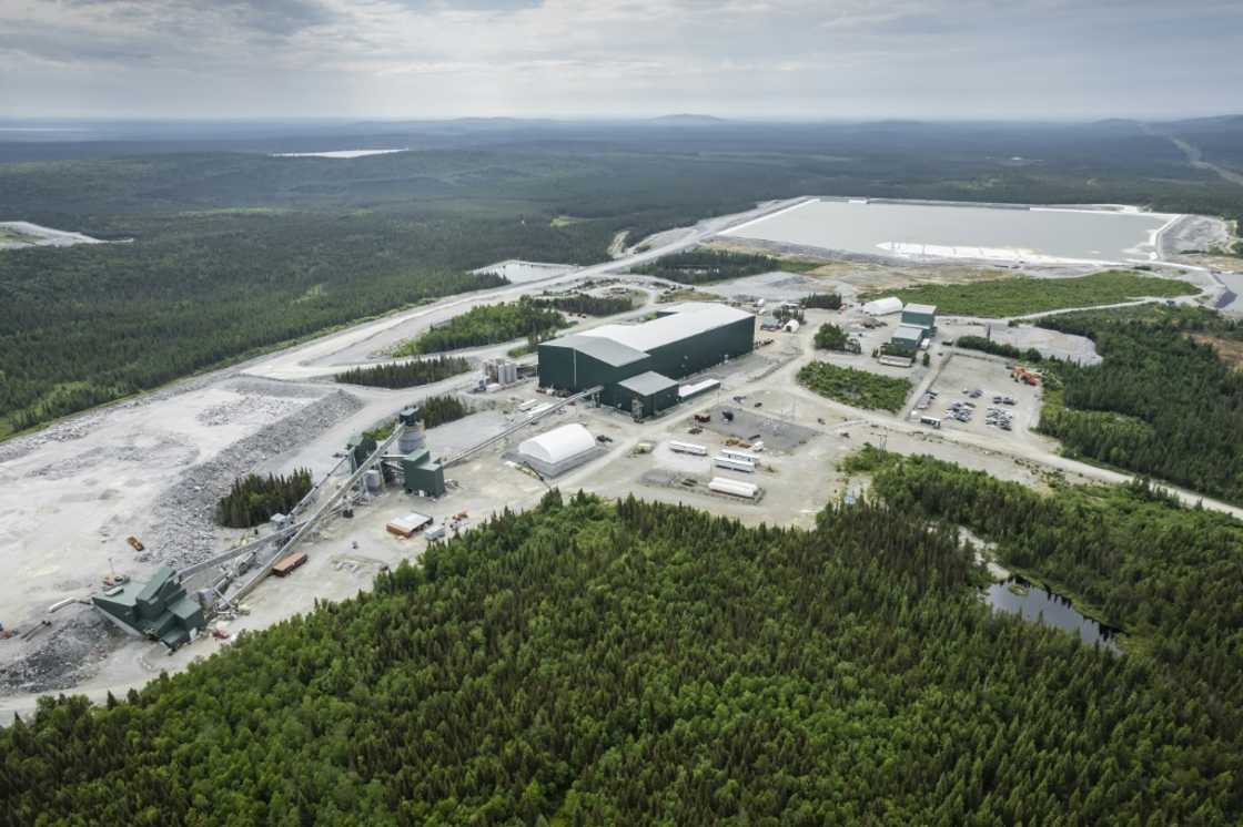 This handout picture provided by Sayona shows an aerial view of the company's lithium processing plant in La Corne, central Quebec This handout picture provided by Sayona shows an aerial view of the company's lithium processing plant in La Corne, central Quebec