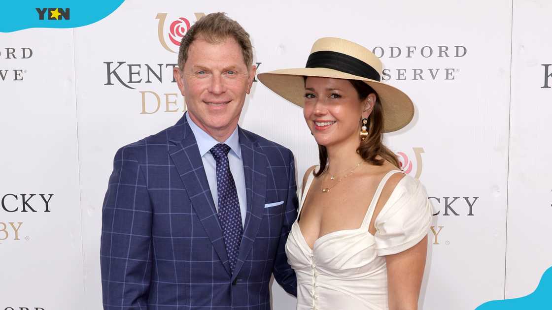 Bobby Flay and Christina Pérez attend the 148th Kentucky Derby at Churchill Downs. Bobby Flay and Christina Pérez attend the 148th Kentucky Derby at Churchill Downs.