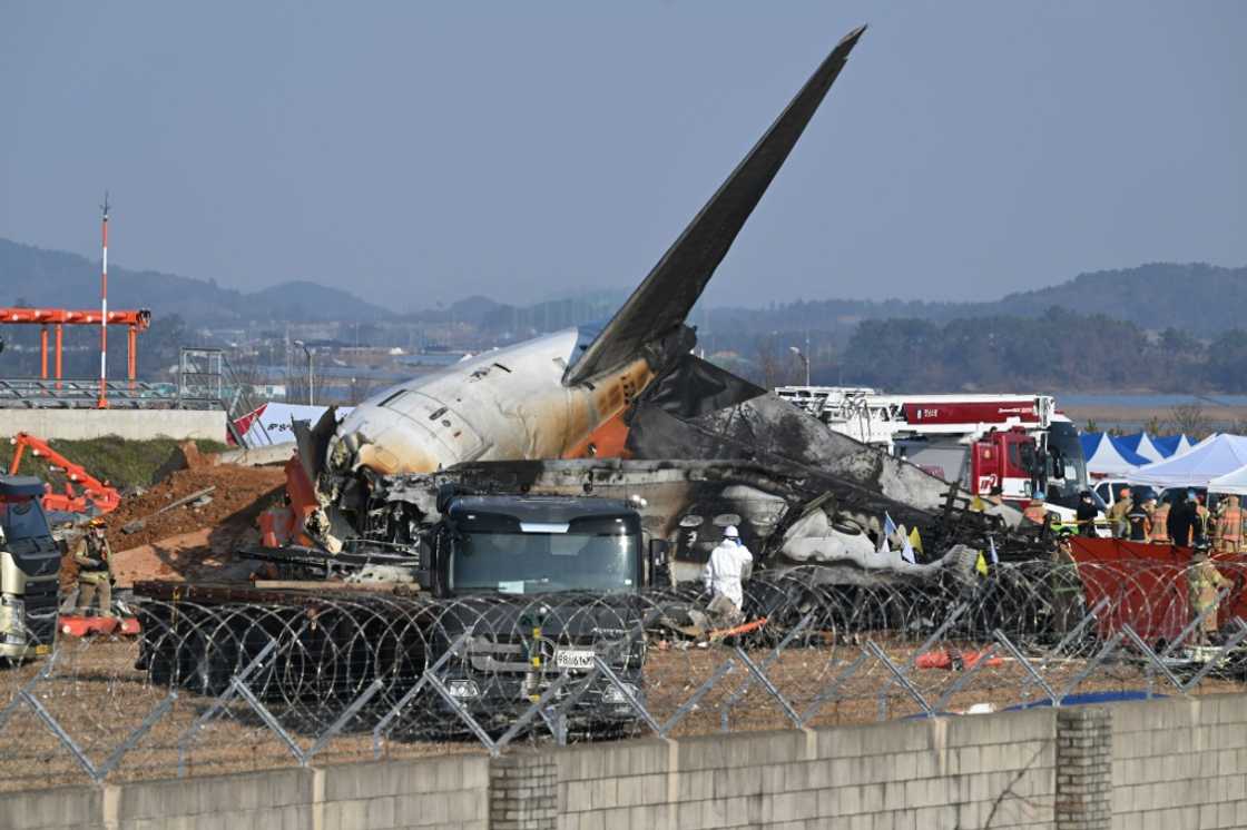 Rescue personnel work near the wreckage of a Jeju Air plane after it crashed at South Korea's Muan International Airport, killing 179 people on board Rescue personnel work near the wreckage of a Jeju Air plane after it crashed at South Korea's Muan International Airport, killing 179 people on board