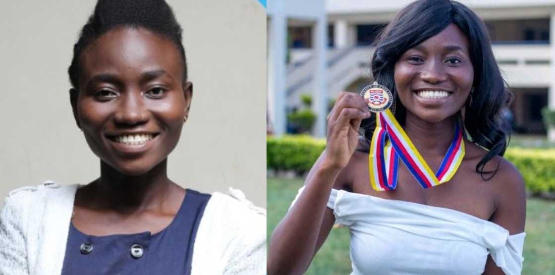 Young lady gradutes with first-class in accounting Young lady gradutes with first-class in accounting