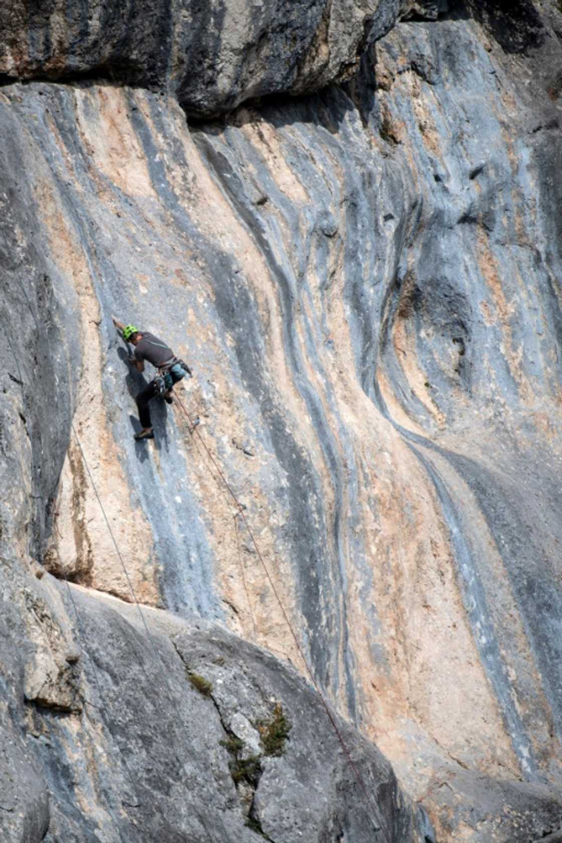 Daniel Kufner on a cliff face on the 'Fortress Europe' route near Vienna Daniel Kufner on a cliff face on the 'Fortress Europe' route near Vienna