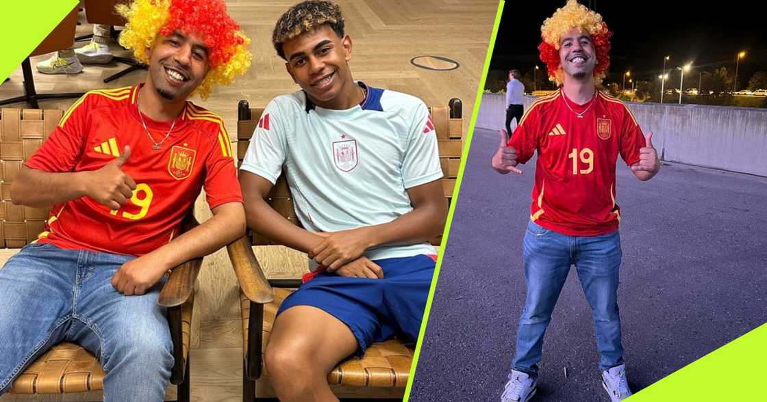 Lamine Yamal's father, Mounir Nasraoui, was elated after his son's record-breaking goal for Spain against France at the Euros. Lamine Yamal's father, Mounir Nasraoui, was elated after his son's record-breaking goal for Spain against France at the Euros.