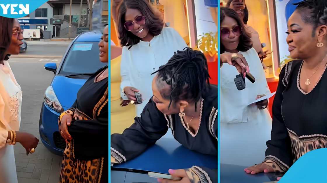 Christiana Awuni, Maame Gold, Christiana Awuni car gift, Ghanaian actress, new car surprise, Accra, car gift video, Ghana film industry