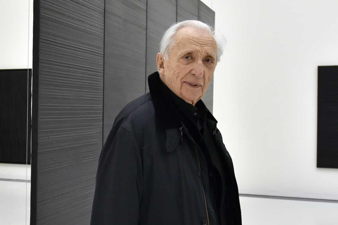 French artist Pierre Soulages, pictured in 2014, is known for his heavy use of black in his work