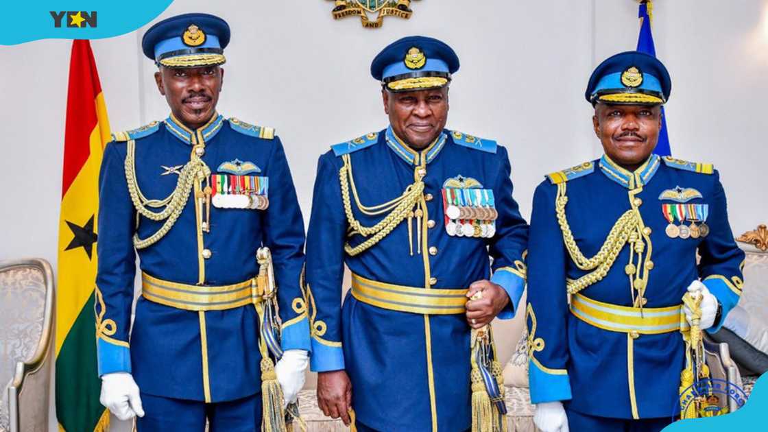 Excellency John Dramani Mahama, Eric Agyen-Frempong, and Joshua Lartei Mensah-Larkai. Excellency John Dramani Mahama, Eric Agyen-Frempong, and Joshua Lartei Mensah-Larkai.