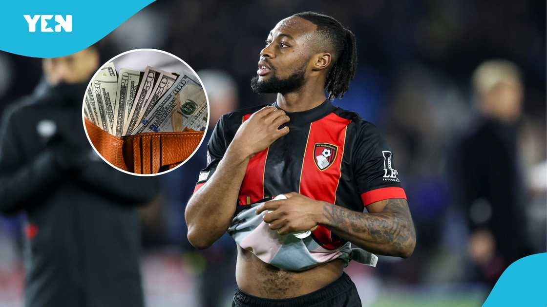 Antoine Semenyo of Bournemouth after his side's 2-1 EPL defeat vs Brighton at Amex Stadium on February 25, 2025 in Brighton, England Antoine Semenyo of Bournemouth after his side's 2-1 EPL defeat vs Brighton at Amex Stadium on February 25, 2025 in Brighton, England