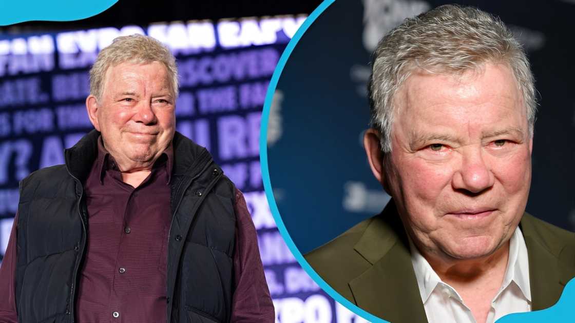 William Shatner in a jacket and green coat William Shatner in a jacket and green coat