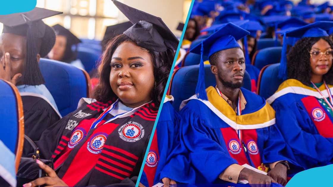 UEW students pose during graduation. UEW students pose during graduation.