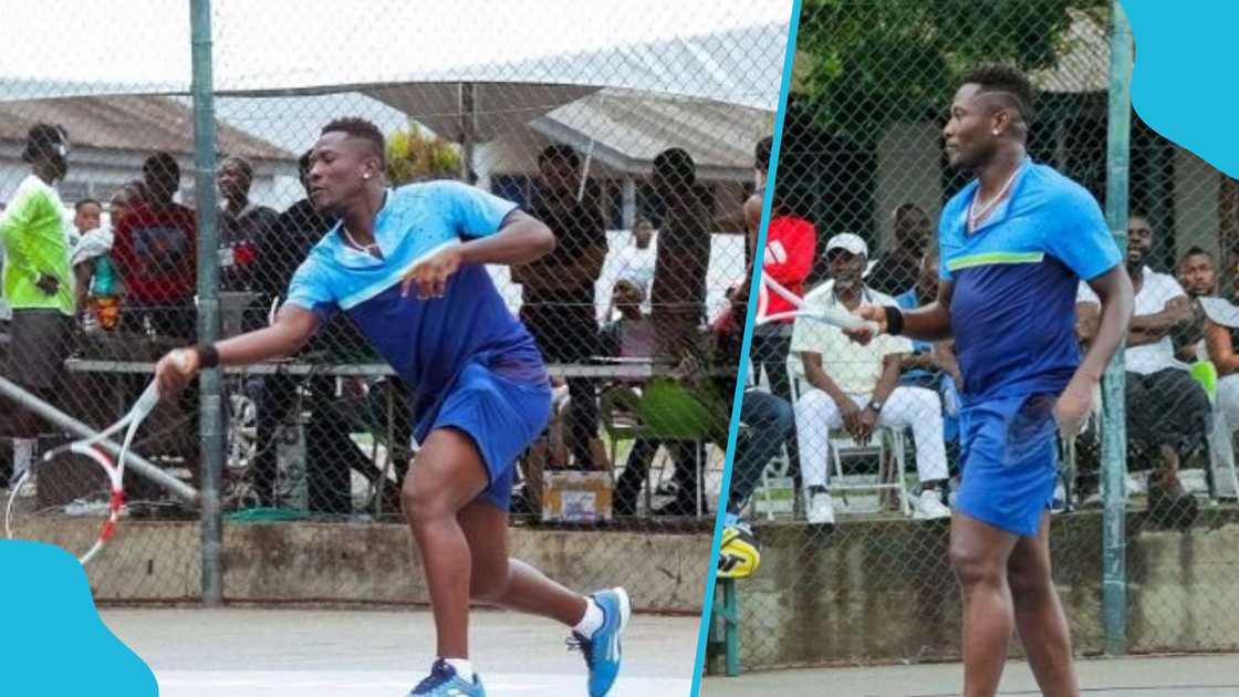 Asamoah Gyan has developed passion for tennis since hanging his boots. Asamoah Gyan has developed passion for tennis since hanging his boots.