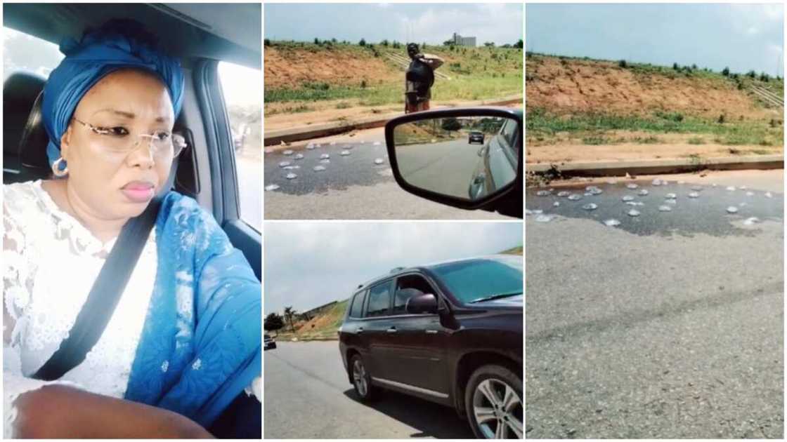 Abuja residents/Boy with broken pure water bucket.