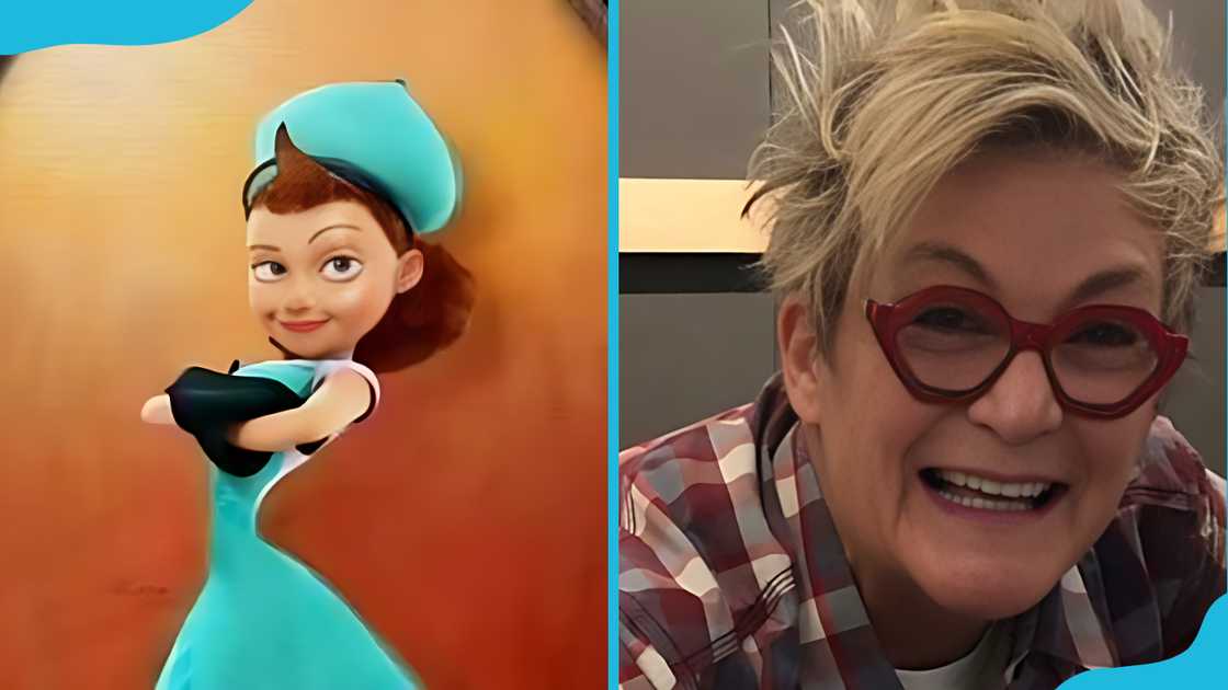 Aunt Bille (L) and her voice actress, Kelly Hoover (R).