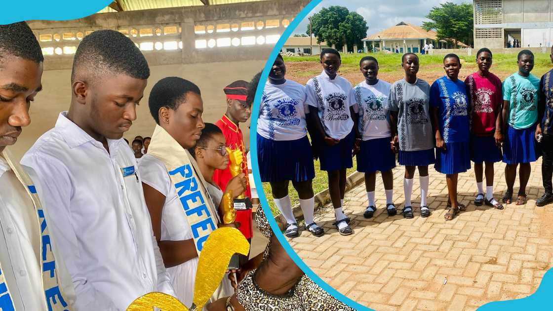 Achinakrom Senior High students during prefects induction fay and after a school trip Achinakrom Senior High students during prefects induction fay and after a school trip