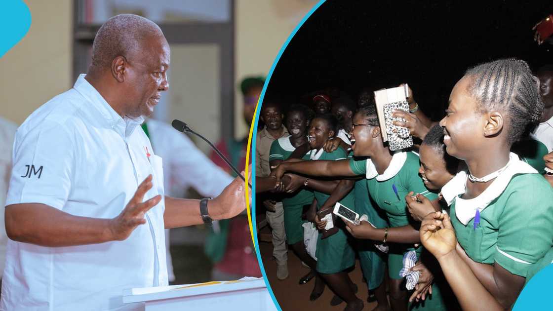 Former President John Mahama urges nursing trainees to focus on long-term prospects over allowances. Former President John Mahama urges nursing trainees to focus on long-term prospects over allowances.
