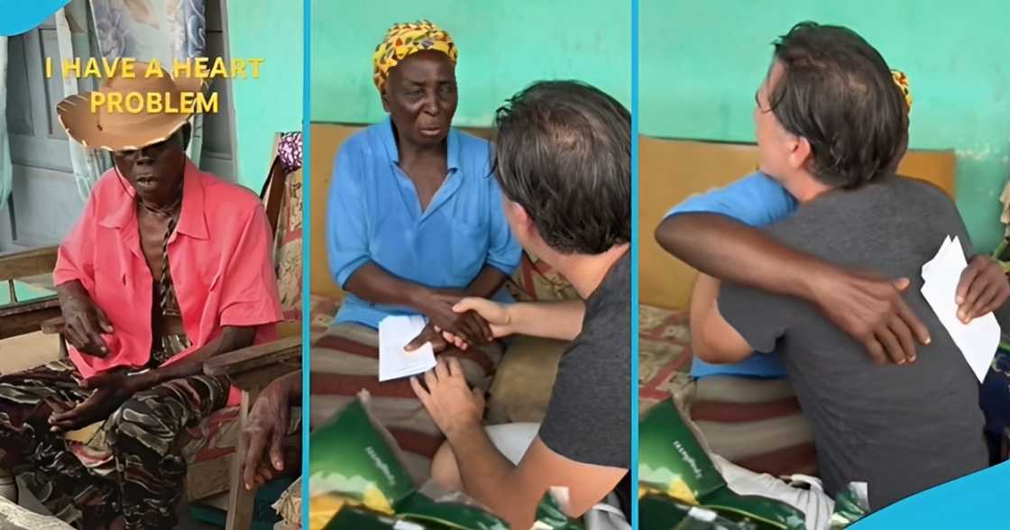 Obroni man, octogenarian Ghanaian couple, donations, food and money, social media. Obroni man, octogenarian Ghanaian couple, donations, food and money, social media.